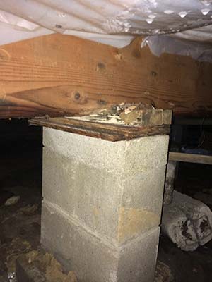 Sagging Floor Joists Leaky Crawl Space Crawl Space Repair